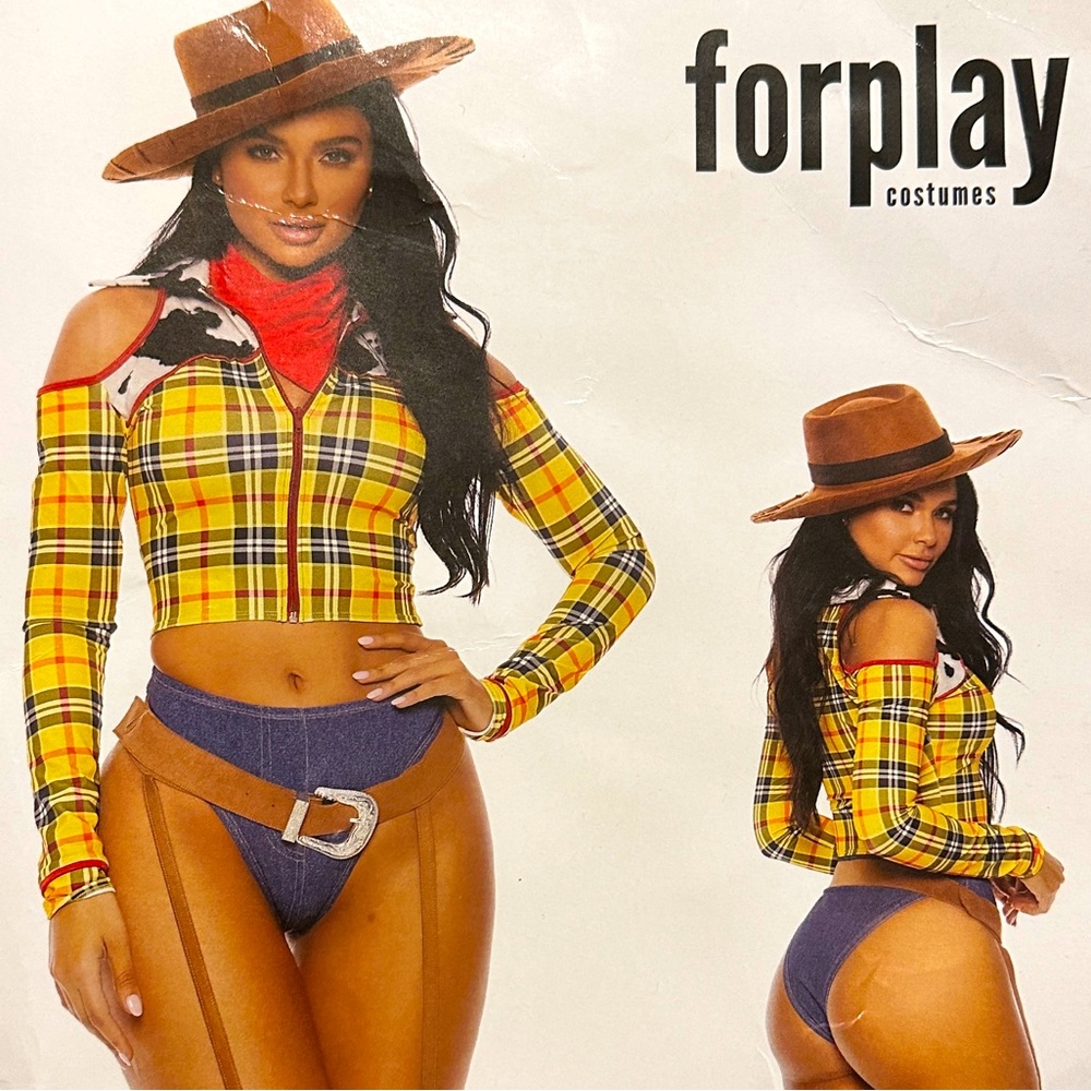 4 Piece Forplay Women's Playtime Sheriff Sexy Cowboy Character Costume Sm/Med